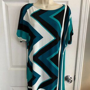 Black/Teal/White Dress